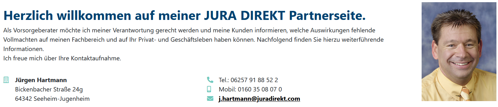 sreenshot juradirekt Partnerseite